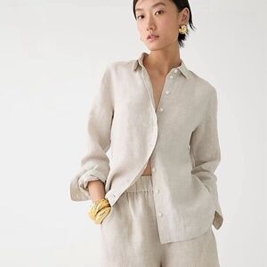 Slim-fit Baird McNutt Irish linen shirt in Flax